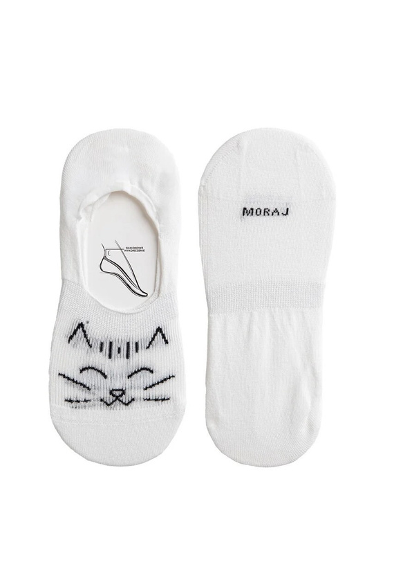 Moraj CDB201-010 Ballerine da donna in cotone con gattino e silicone sul tallone