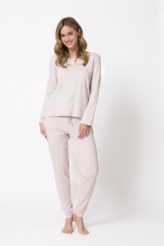 Pigiama donna Leveza 1813 Yuki lilla 100% cotone manica lunga