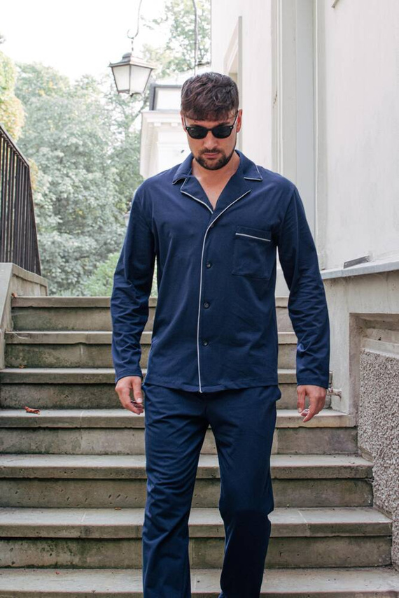 729 Norberto Pigiama da uomo De Lafense - blu navy