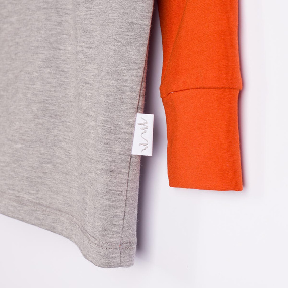 228138 Nicol FARMA Maglia Henley raglan bambino grigia ruggine cotone