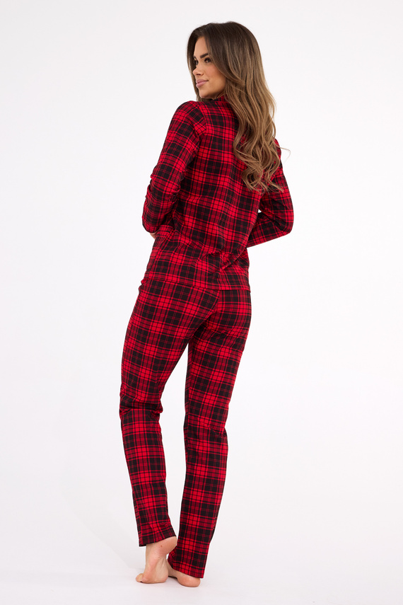 482/423 Pigiama Tracy Cornette da donna - manica lunga, a quadri, camicia sbottonata