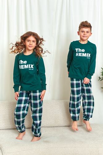 Doctor Nap 7342 - Pigiama unisex per bambini "The Remix" | Collezione famiglia, produzione polacca - blu navy