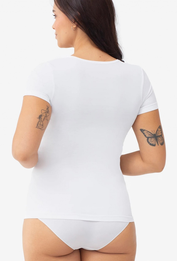 Gatta T-Shirt 2K 608 maglietta donna senza cuciture in microfibra manica corta bianco