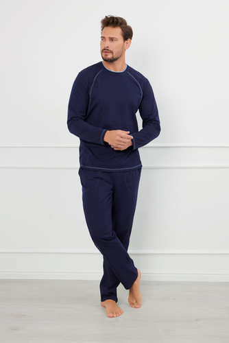 Salomon Pigiama uomo manica lunga, pantaloni lunghi Moda italiana - blu navy/blu