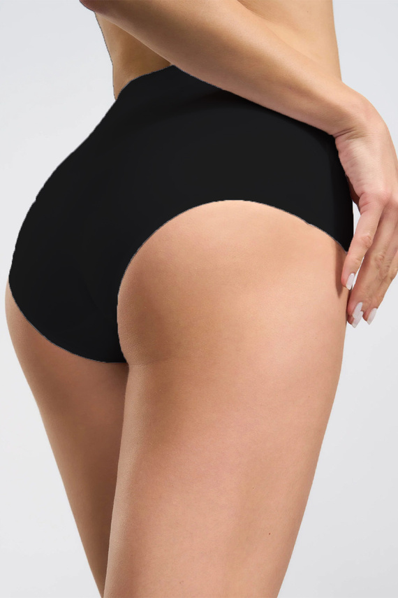 3151 Spiman Nero Slip Modellante Vita Alta Senza Cuciture in Microfibra