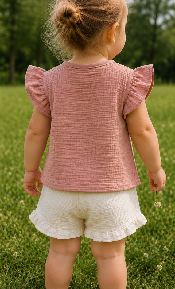 Mamatti BL50110 blusa in mussola bambina leggera cotone estate