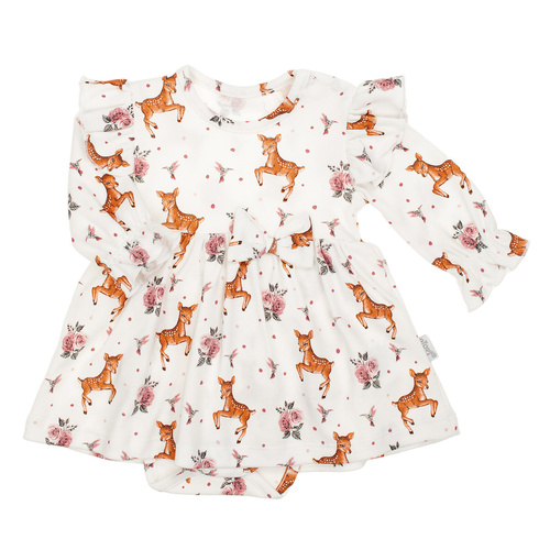 216159 Lala - Abito-corpo Nicol, cotone, manica lunga, pelle di cervo