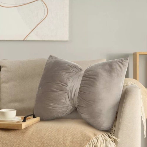 Eurofirany Cuscino natalizio beige 45x55 - fiocco di velluto