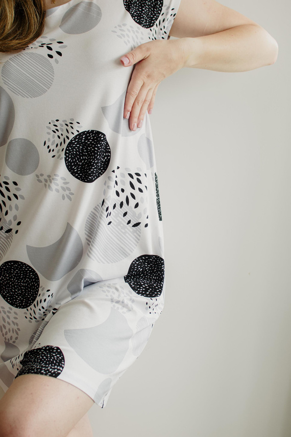 860 Camicia da notte Amelia De Lafense - manica corta, morbida viscosa - grigio