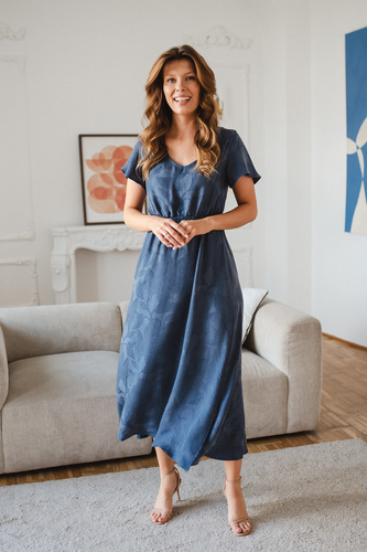 Milk & Love Lovely Dress Long abito premaman e per allattamento blu navy