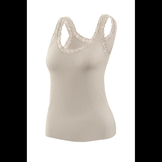 Canotta donna Sesto Senso 6109 pizzo senza cuciture elastica sabia
