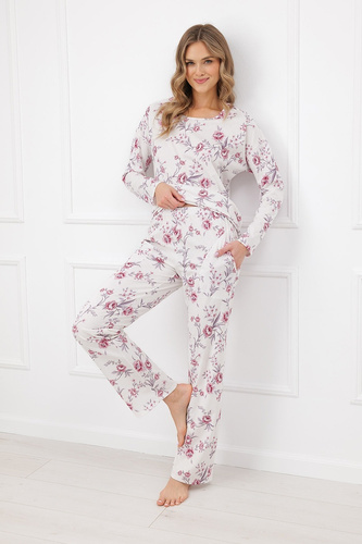 Pigiama donna Beauty Italian Fashion 100% cotone manica lunga pantaloni