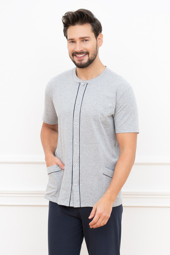 Alcest Pigiama uomo manica corta, pantaloni lunghi Moda italiana - blu navy