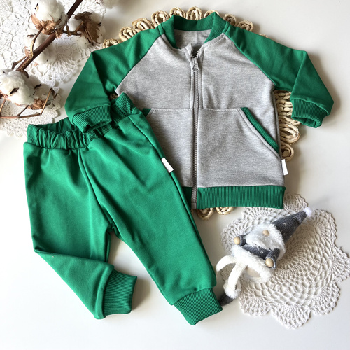 Set di tute Mamatti DR06 Merry Christmas - Verde-grigio, Bambino, Cotone