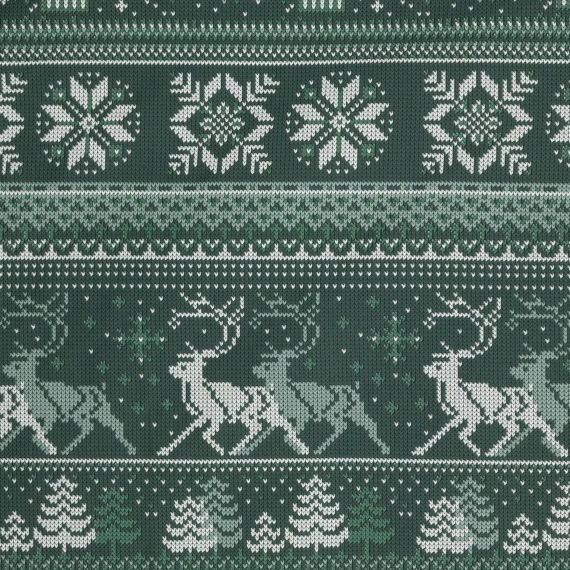 Biancheria da letto natalizia Clover Eurofirany verde scuro - cotone ranforce, reversibile