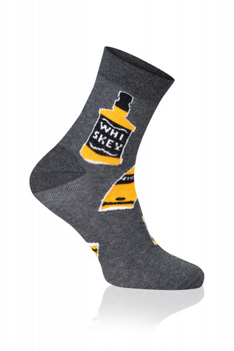 S121Z Calze lunghe Whiskey Moda Italiana - melange scuro/giallo