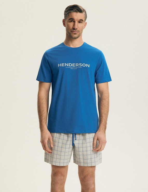 Pigiama uomo Henderson 43453 Nori blu – 100% cotone, set estivo