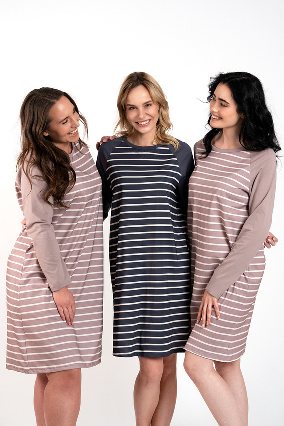 Camicia da notte Oda Moda Italiana - stampa cappuccino