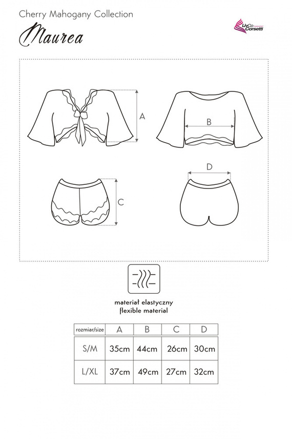 Maurea LC 90562 Set, chemise+pantaloncini LivCo Corsetti Fashion