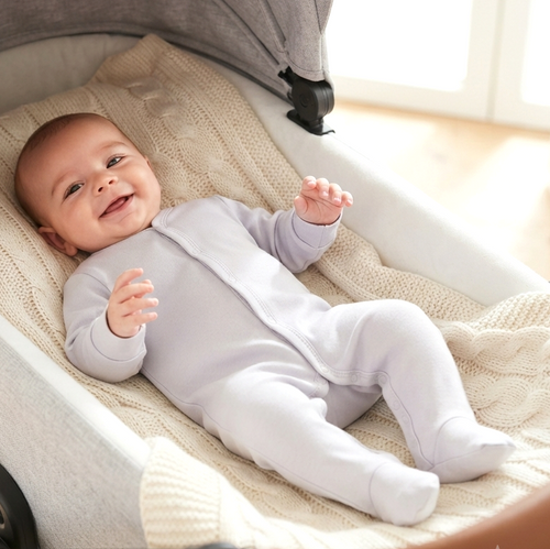 Pigiama neonato NINI ABN-3964 grigio chiaro 100% cotone organico