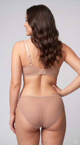 Figi Ludvine Unikat beige ricamate eleganti in tulle trasparente