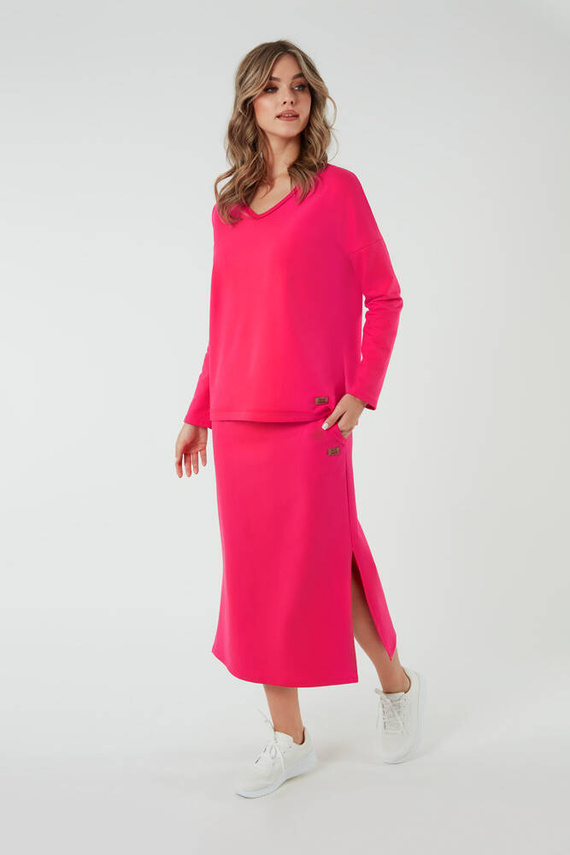 Maxi gonna Stella donna Moda Italiana - fucsia