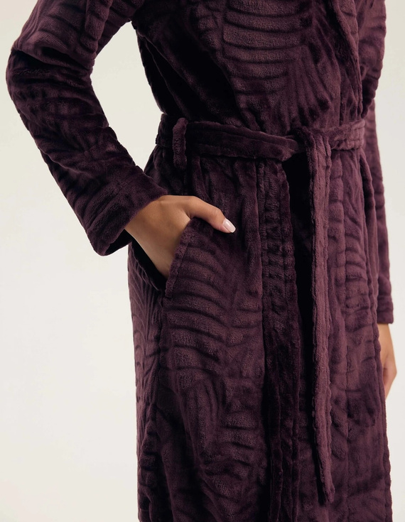 43599 Darlan Vestaglia da donna con cappuccio Henderson crema - morbida, leggera, prima del ginocchio