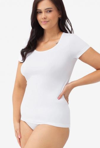 Gatta T-Shirt 2K 608 maglietta donna senza cuciture in microfibra manica corta bianco