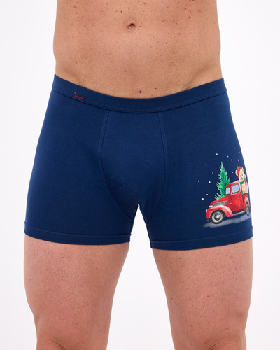 007/79 - boxer natalizi da uomo, 95% cotone 5% elastan, in scatola
