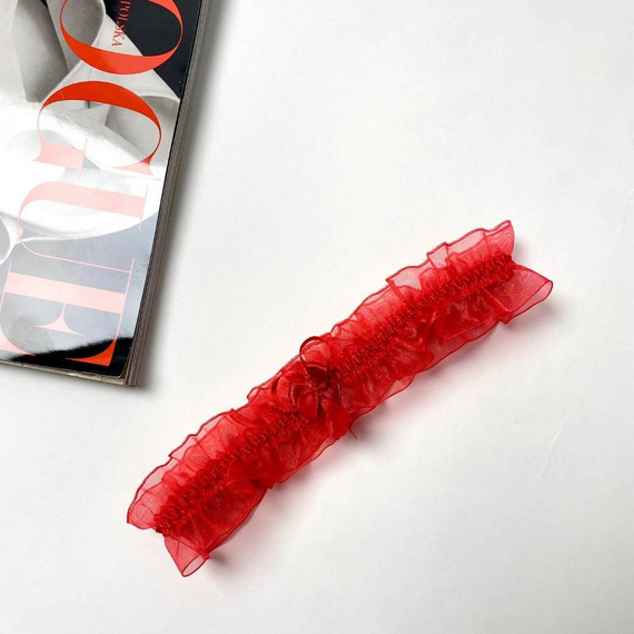 221 De Lafense giarrettiera in chiffon - rosso