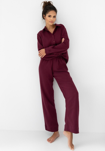 Pigiama Sensis Colette donna - mussola di cotone, maniche lunghe, abbottonato