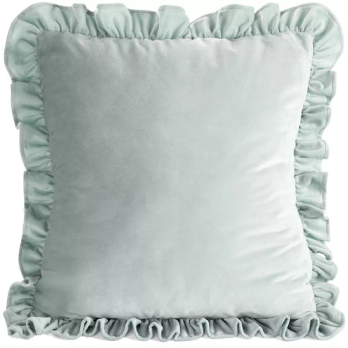 Copricuscino Brenda 45x45 verde salvia velluto volant sage