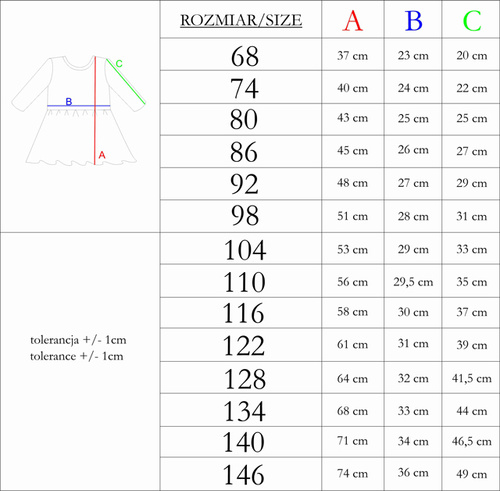 212169 Abito Tola Nicol per bambina - 100% cotone, manica lunga, balze, lavorazione a lucido