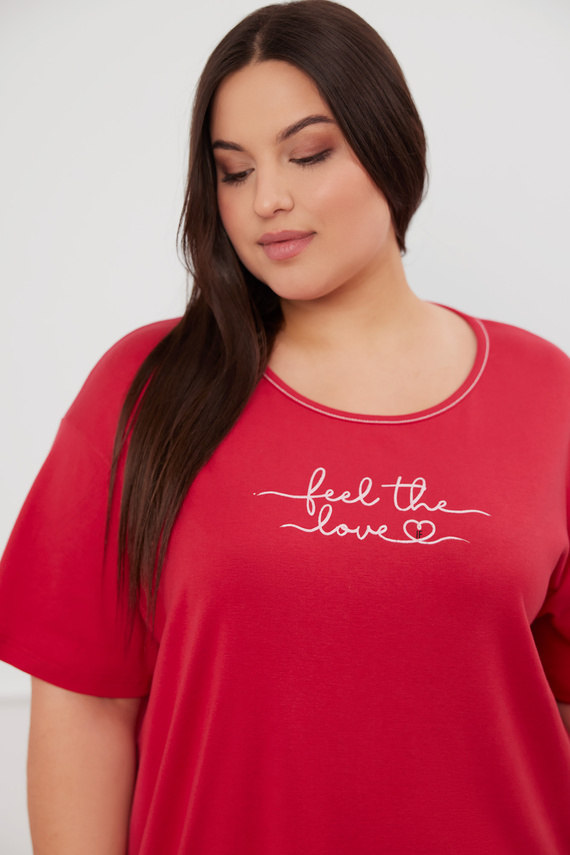 Camicia da notte Evora a maniche corte Moda Italiana - rosso