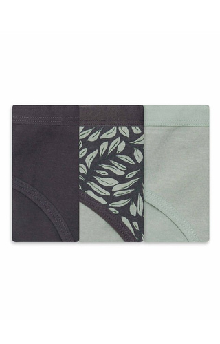 36508-K082 Henderson Slip bikini donna in cotone grafite-oliva confezione da 3 pezzi