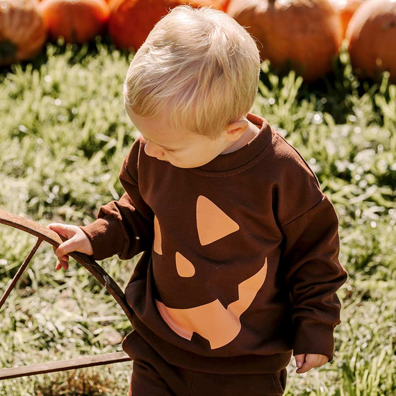 Eevi Halloween tuta da ginnastica per bambini marrone - set caldo, felpa e pantaloni