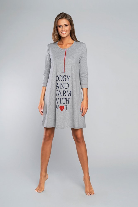 Camicia da gravidanza e allattamento Balm. manica 3/4 Italia Fashion - melange