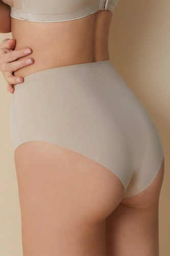503 Maxi slip donna Braga Selene beige - a vita alta, senza cuciture, modellante