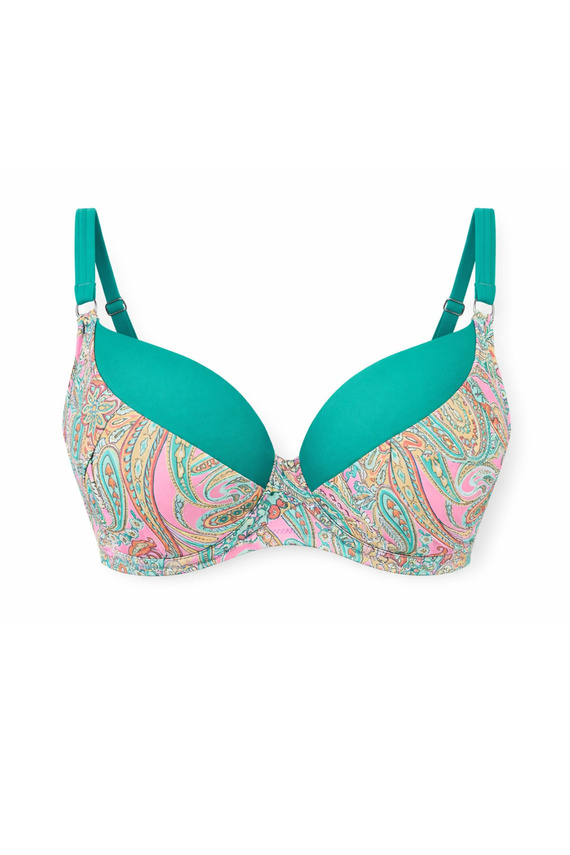 Mediolano Riviera 20005 reggiseno da bagno Full Cup turchese paisley