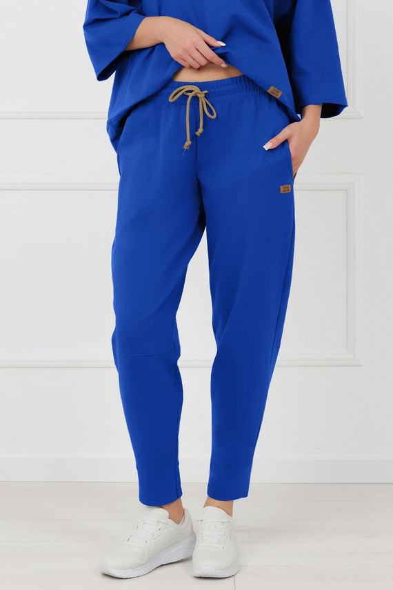 Pantaloni tuta Kaori Italian Fashion cotone cobalto