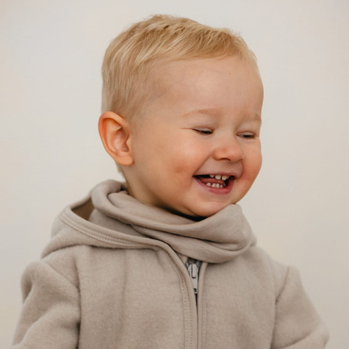 Camino in lana merino per bambini Eevi - beige, morbido e traspirante