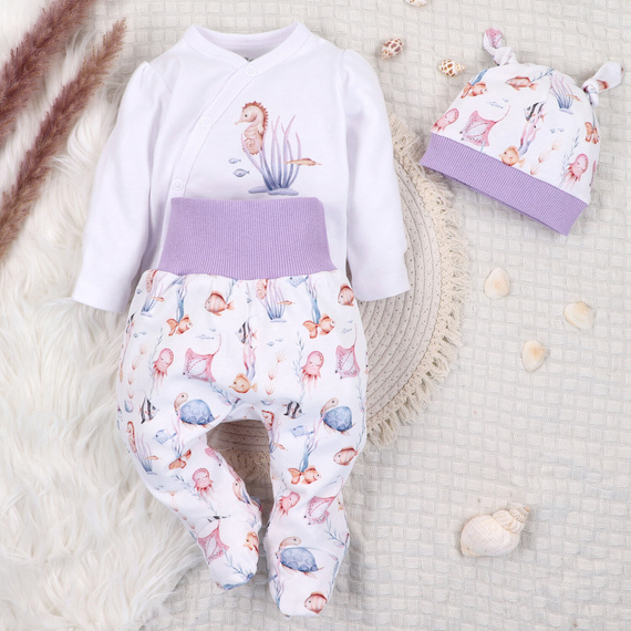 ABN-5472 Body a busta a maniche lunghe Nini, bianco, in cotone biologico, per neonati