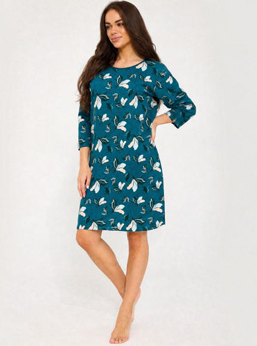 Camicia da notte Cornette 464/513 Greta 2 100% cotone fiori manica 7/8