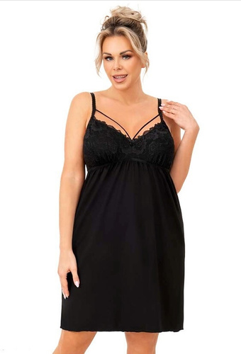 Camicia da notte Sylvia Donna nero - viscosa, senza spalline, femminile e delicata