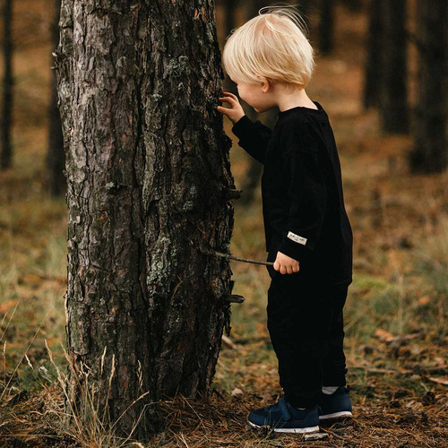 Simply Comfy Pantaloni della tuta per bambini Eevi nero - 100% cotone, con tasche