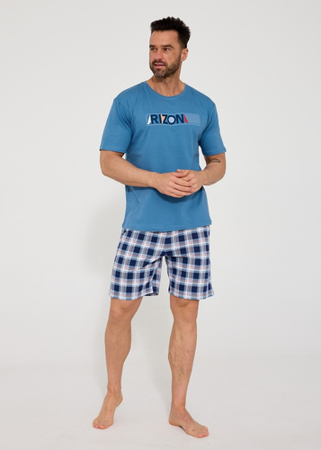 Pigiama Cornette da uomo Arizona 326/204 in cotone, T-shirt e pantaloncini corti