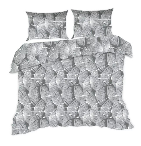 1726N Biancheria da letto in cotone Classic E24 Karo dandelion grey white - 100% cotone, resistente, colorato, set da 2 pezzi