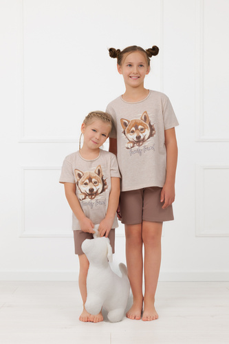 Pigiama bambina Shiba Italian Fashion 100% cotone shorts