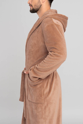 Mimas Accappatoio da uomo con cappuccio Moda italiana - cammello