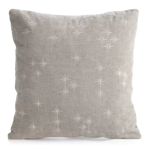 CHP308 Federa natalizia Eurofirany 45x45 con paillettes 3D stelle beige